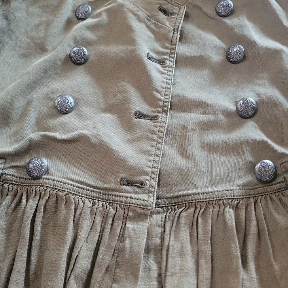 Free People Olive Green Utility Jacket with Peplum Hem - Picture 6 of 13
